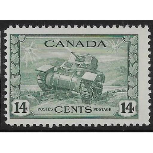 CANADA SG385 1943 WAR EFFORT 14c DULL GREEN MNH