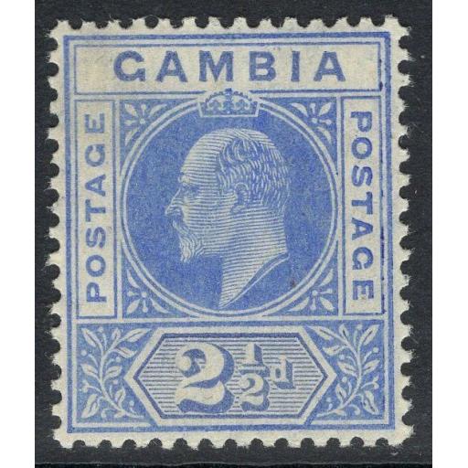 GAMBIA SG60 1905 2½d BRIGHT BLUE MTD MINT