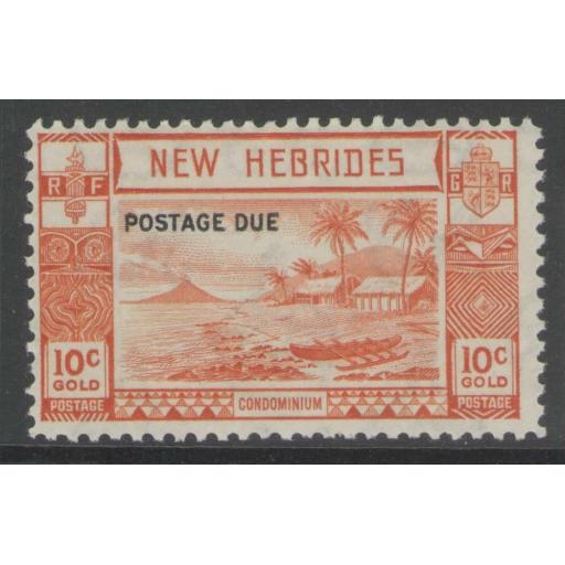 NEW HEBRIDES SGD7 1938 10c ORANGE MTD MINT