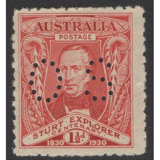 AUSTRALIA SGO121 1930 1½d SCARLET MTD MINT