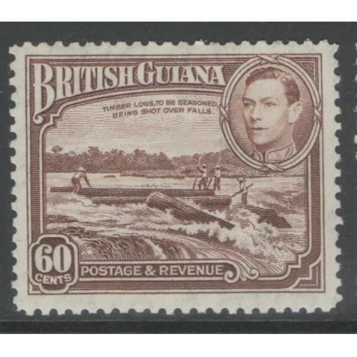 BRITISH GUIANA SG315 1938 60c RED-BROWN MTD MINT