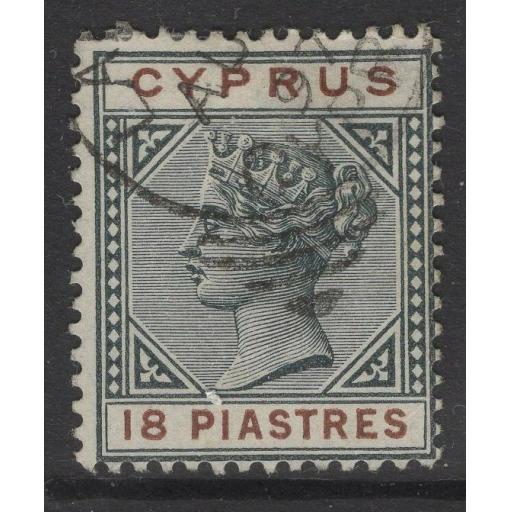 CYPRUS SG48 1894 18pi GREYISH-SLATE & BROWN FINE USED