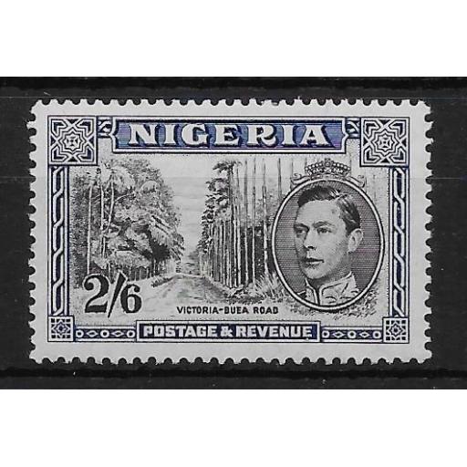 NIGERIA SG58ab 1947 2/6 BLACK & DEEP BLUE p13½ MTD MINT