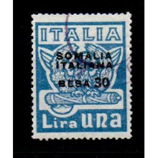 ITALIAN SOMALIA SG51 1923 30b on 1L LIGHT BLUE USED