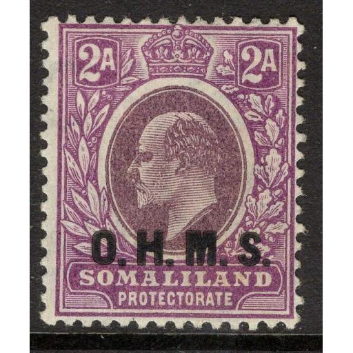 SOMALILAND SGO14 1905 2a DULL & BRIGHT PURPLE MTD MINT