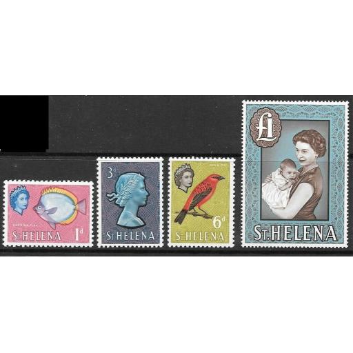 ST.HELENA SG176a/89a 1965 DEFINITIVES ON CHALK-SURFACED PAPER MNH