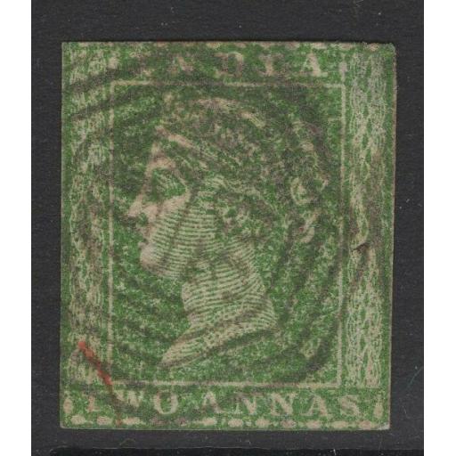INDIA SG31 1854 2a GREEN USED