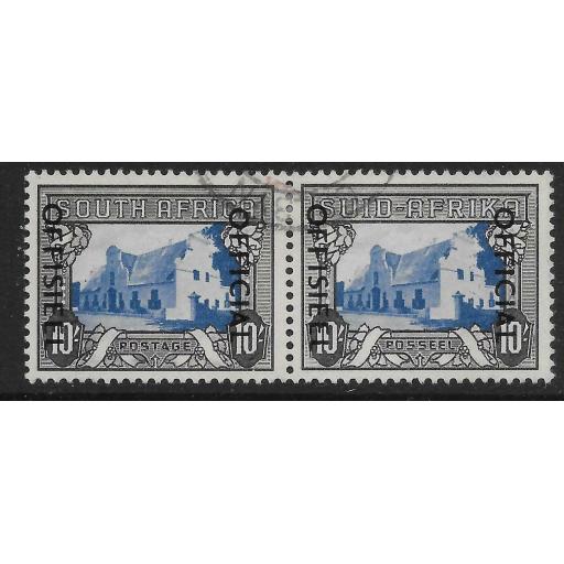 SOUTH AFRICA SGO51 1950 10/= BLUE & CHARCOAL OFFICIAL USED