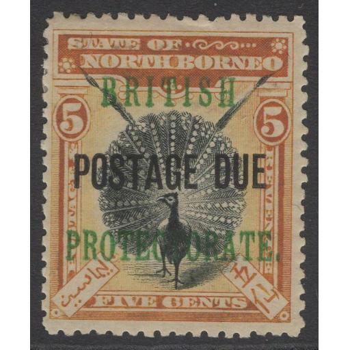 NORTH BORNEO SGD41 1905 5c BLACK & ORANGE p13½-14 MTD MINT