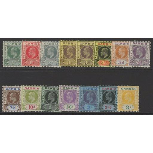 GAMBIA SG72/85 1909 COLOURS CHANGED DEFINITIVE SET MTD MINT