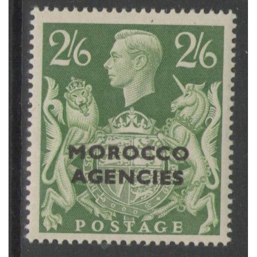 MOROCCO AGENCIES SG92 1949 2/6 YELLOW-GREEN MTD MINT