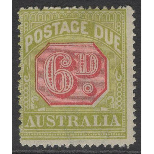 AUSTRALIA SGD97 1922 6d CARMINE & YELLOW-GREEN POSTAGE DUE p14 MTD MINT