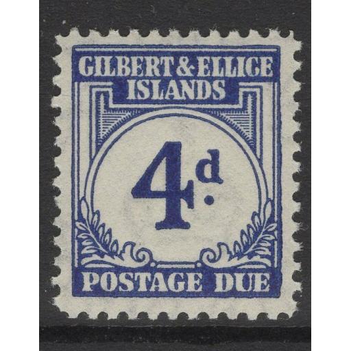 GILBERT & ELLICE IS. SGD4 1940 4d BLUE POSTAGE DUE MNH