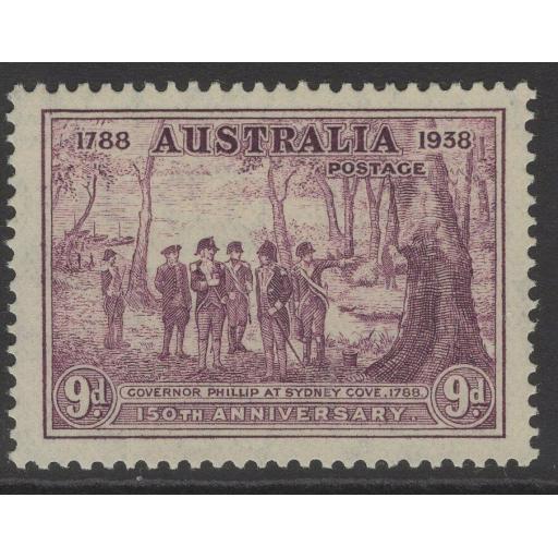 AUSTRALIA SG195 1937 9d PURPLE MNH