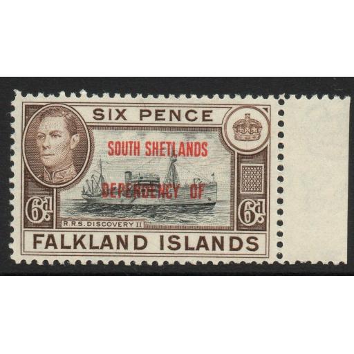 FALKLAND IS.DEP. SGD6 1944 6d BLACK & BROWN MNH