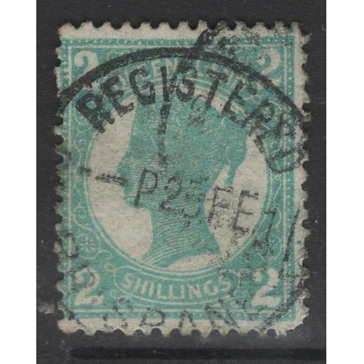 QUEENSLAND SG300 1908 2/= TURQUOISE-GREEN USED