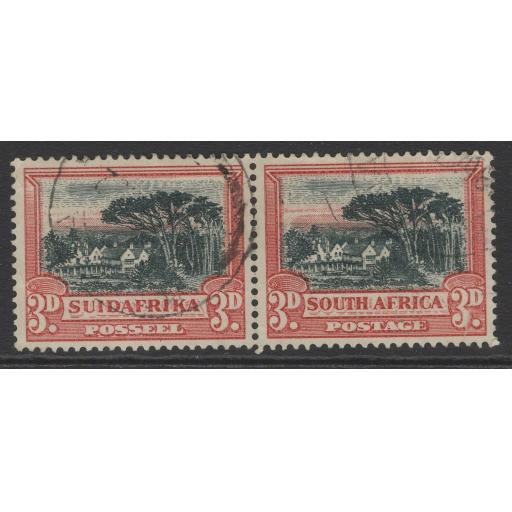 SOUTH AFRICA SG45aw 1931 3d BLACK & RED WMK INVERTED FINE USED