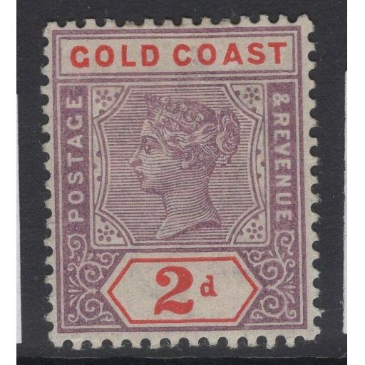 GOLD COAST SG27b 1902 2d DULL MAUVE & ORANGE-RED MTD MINT