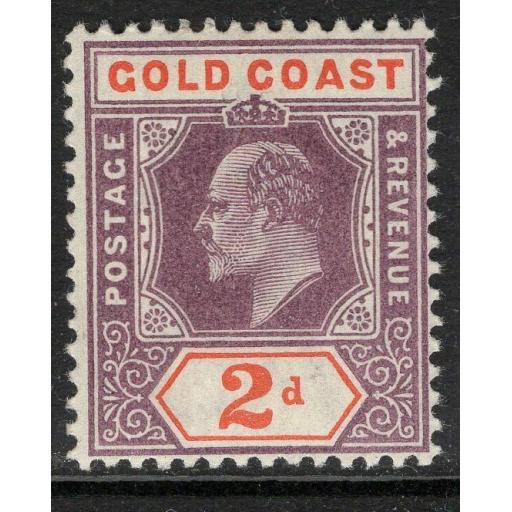 GOLD COAST SG40 1902 2d DULL PURPLE & ORANGE-RED MTD MINT