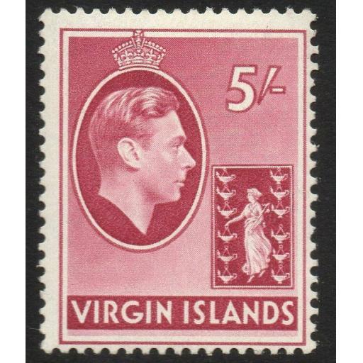VIRGIN ISLANDS SG119 1938 5/= CARMINE MTD MINT