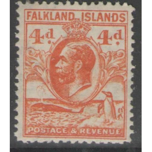 FALKLAND ISLANDS SG120 1932 4d ORANGE MTD MINT