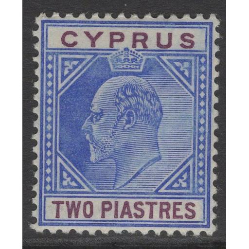 CYPRUS SG65 1904 2pi BLUE & PURPLE MTD MINT