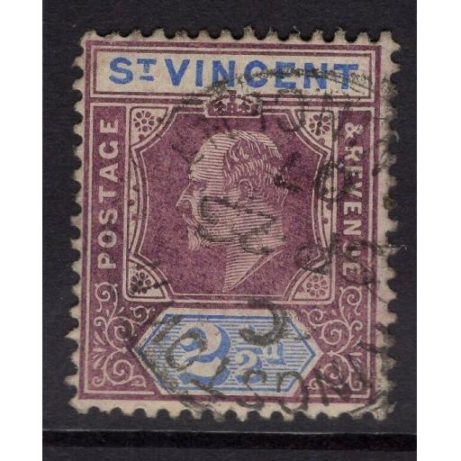 ST.VINCENT SG88 1906 2½d DULL PURPLE & BLUE FINE USED