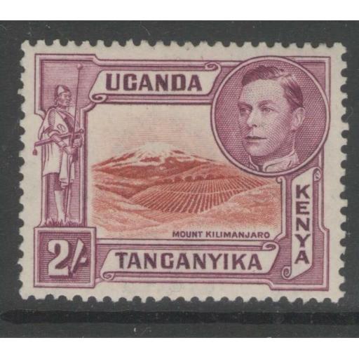 KENYA, UGANDA & TANGANYIKA SG146b 1944 2/= LAKE-BROWN & BROWN-PURPLE MTD MINT