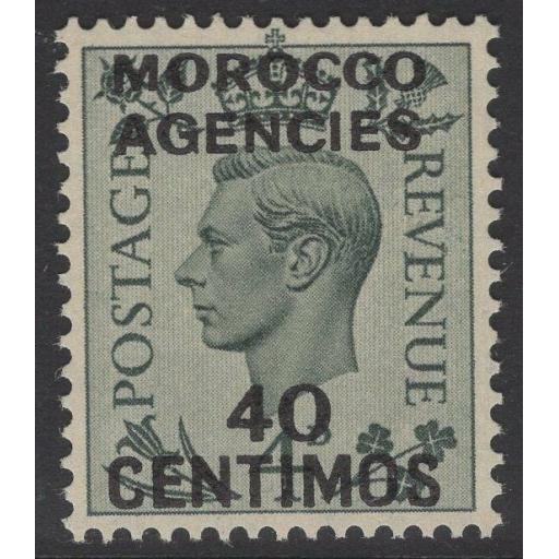 MOROCCO AGENCIES SG169 1940 40c on 4d GREY-GREEN MNH