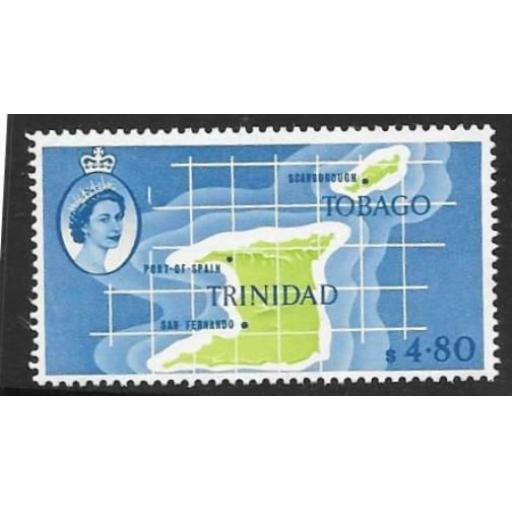 TRINIDAD & TOBAGO SG297 1960 $4.80 APPLE GREEN AND PALE BLUE MNH
