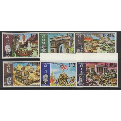 GRENADA SG398/403 1970 25th ANNIV OF END OF SECOND WORLD WAR IMPERF MNH