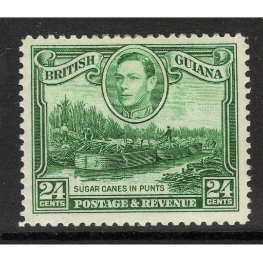 BRITISH GUIANA SG312 1938 24c BLUE-GREEN MTD MINT
