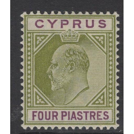 CYPRUS SG54 1903 4pi OLIVE-GREEN & PURPLE MTD MINT