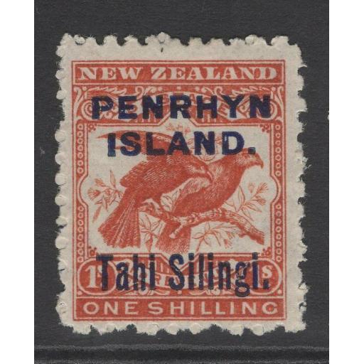 PENRHYN ISLAND SG16 1903 1/- BROWN-RED MTD MINT