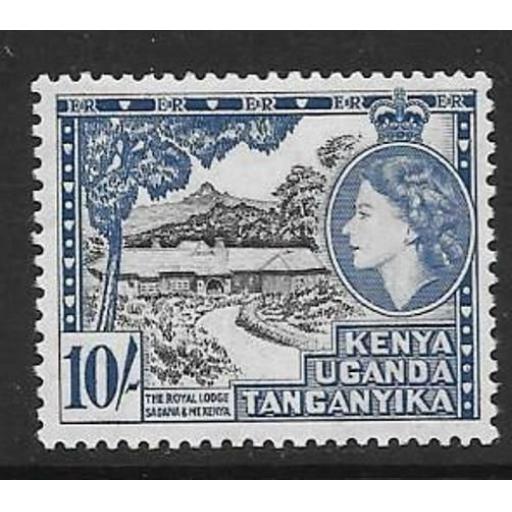KENYA, UGANDA & TANGANYIKA SG179 1954 10/ BLACK & ULTRAMARINE MTD MINT