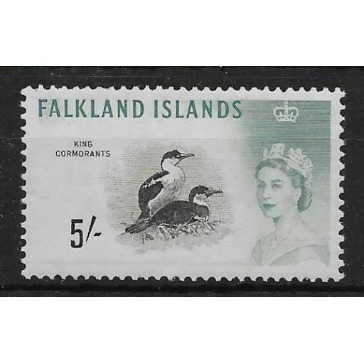 FALKLAND ISLANDS SG205 1960 5/= BLACK & TURQUOISE MTD MINT