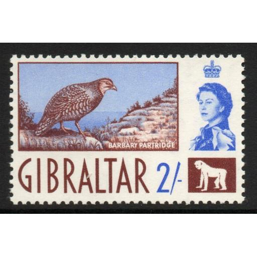 GIBRALTAR SG170 1960 2/- DEFINITIVE MNH
