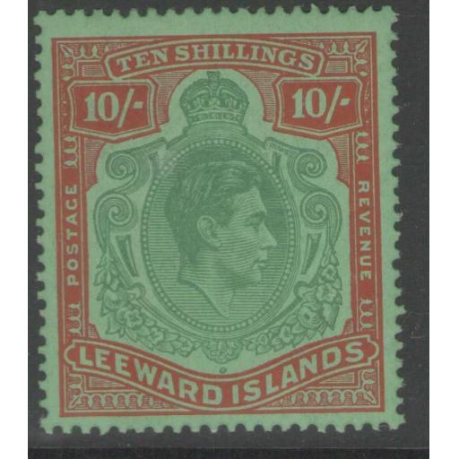 LEEWARD ISLANDS SG113c 1947 10/= GREEN & RED/GREEN MTD MINT