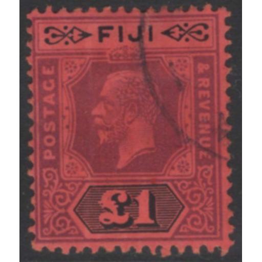 FIJI SG137a 1923 £1 PURPLE & BLACK/RED DIE II FINE USED