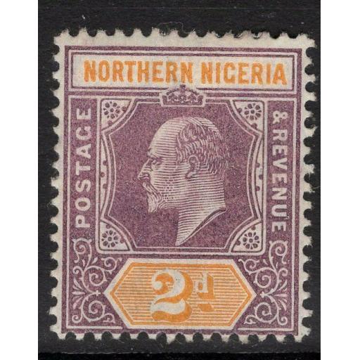 NORTHERN NIGERIA SG22 1905 2d DULL PURPLE & YELLOW MTD MINT