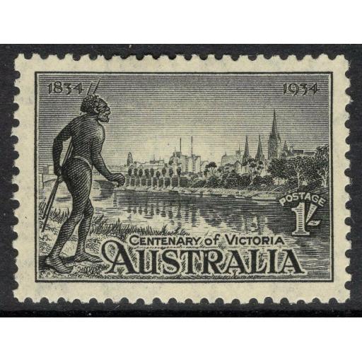 AUSTRALIA SG149a 1934 1/- BLACK p11½ MTD MINT