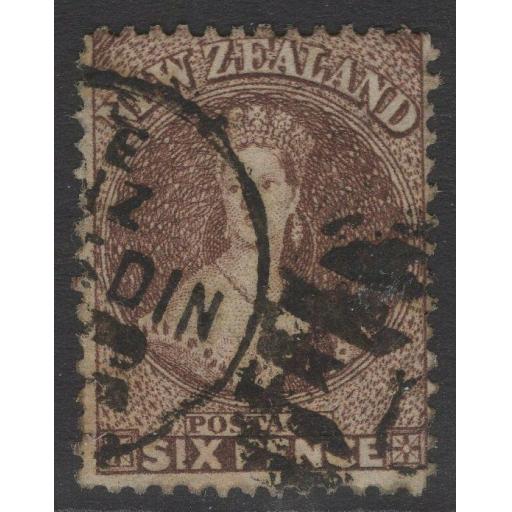 NEW ZEALAND SG122a 1867 6d BROWN USED