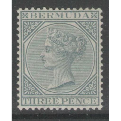 BERMUDA SG28 1886 3d GREY MTD MINT