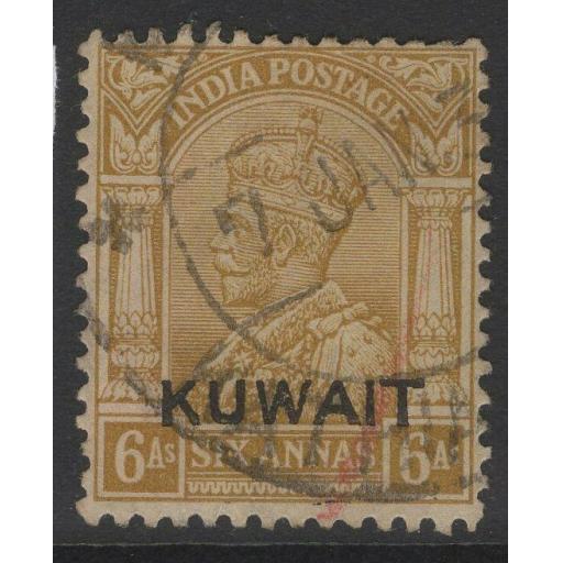 KUWAIT SG22b 1937 6a BISTRE USED