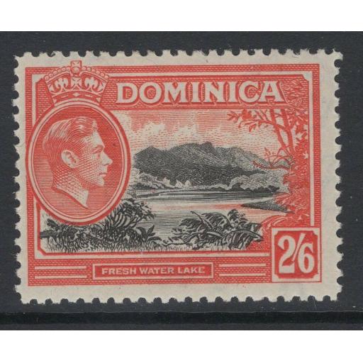 DOMINICA SG107 1938 2/6 BLACK & VERMILION MTD MINT