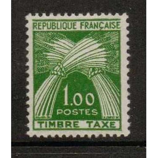 FRANCE SGD1478 1960 1f GREEN MOUNTED MINT
