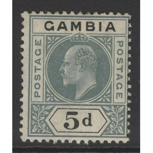 GAMBIA SG63 1905 5d GREY & BLACK MTD MINT