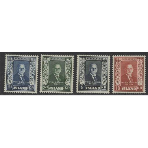 ICELAND SG313/6 1952 DEATH OF S.BJORNSSON(FIRST PRESIDENT OF ICELAND) MNH