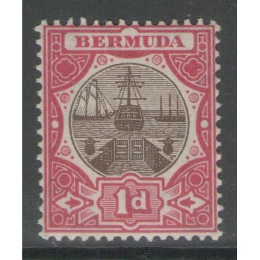 BERMUDA SG37 1906 1d BROWN & CARMINE MTD MINT