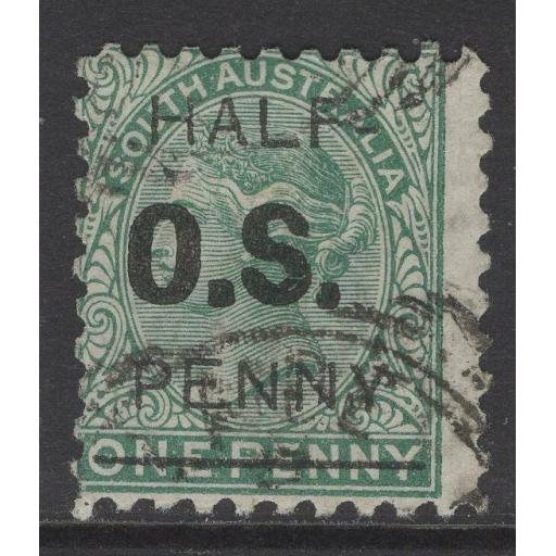 SOUTH AUSTRALIA SGO48 1882 ½d on 1d BLUE-GREEN USED